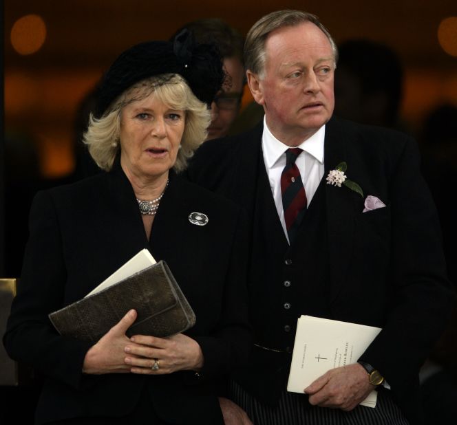 Camilla and her ex-husband, Andrew Parker Bowles, attend a memorial service for Andrew's late wife Rosemary in March 2010.
