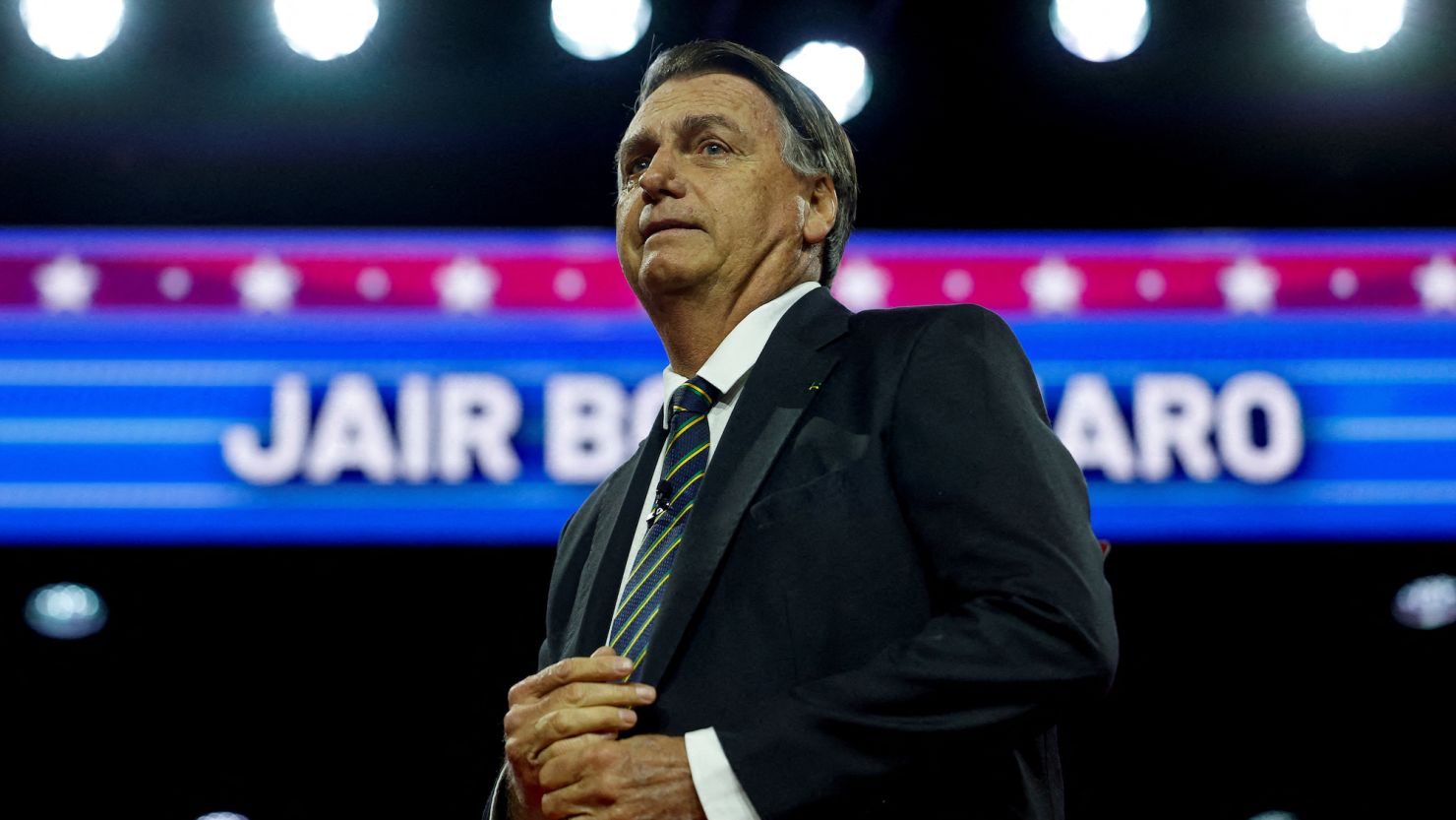 Former President of Brazil Jair Bolsonaro speaks at the Conservative Political Action Conference in Maryland on March 4, 2023.