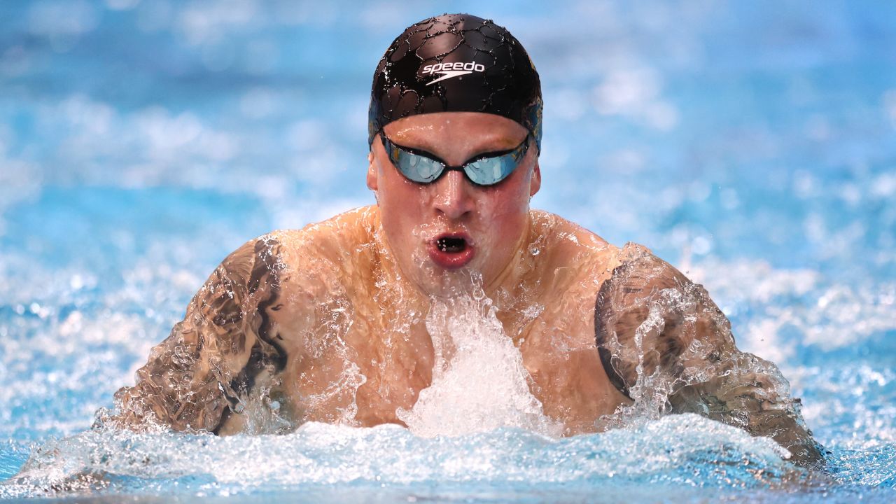 SHEFFIELD, ENGLAND - APRIL 05: Adam Peaty of Team Loughborough NC competes in the Men's Open 100m Breaststroke heats during day one of the British Swimming Championships at Ponds Forge on April 05, 2022 in Sheffield, England. (Photo by Alex Pantling/Getty Images)