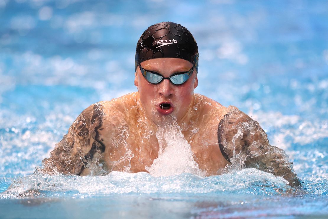 SHEFFIELD, ENGLAND - APRIL 05: Adam Peaty of Team Loughborough NC competes in the Men's Open 100m Breaststroke heats during day one of the British Swimming Championships at Ponds Forge on April 05, 2022 in Sheffield, England. (Photo by Alex Pantling/Getty Images)