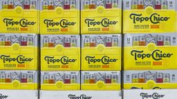 Topo Chico Hard Seltzer on display in Indianapolis in January 2022. Alcoholic seltzer sales, including Topo Chico Hard Seltzer, have skyrocketed and are the new trendy drinks.