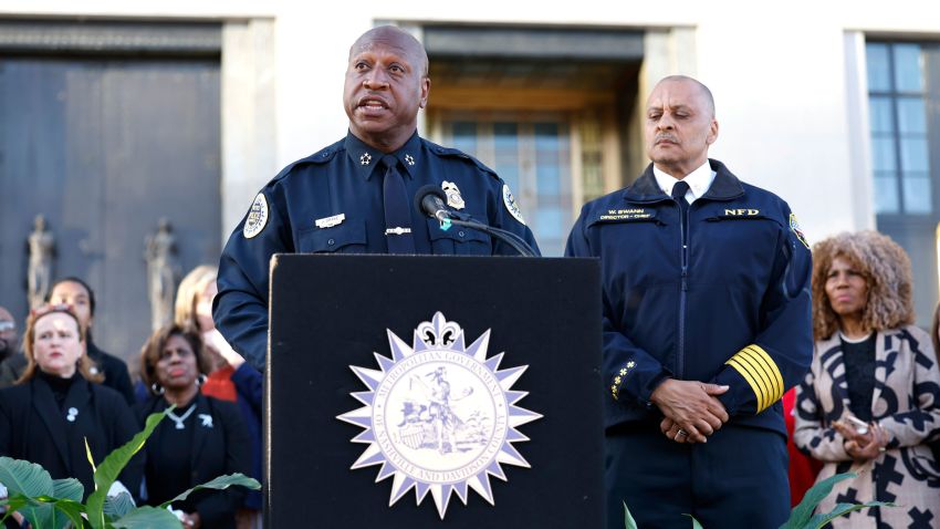  Nashville Chief of Police John Drake and Nashville Fire Department Chief William Swann attend a candlelight vigil to mourn and honor the lives of the victims, survivors and families of The Covenant School on March 29, 2023 in Nashville, Tennessee. (Photo by Jason Kempin/Getty Images)