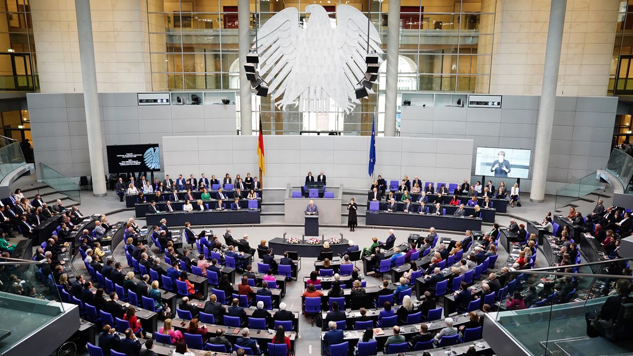 King Charles III of Great Britain speaks in the Bundestag on the second day of his trip to Germany.