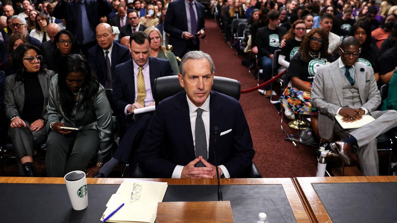 Former Starbucks CEO Howard Schultz testified before a Senate Health, Education, Labor, and Pensions Committee hearing about the company's labor practices.