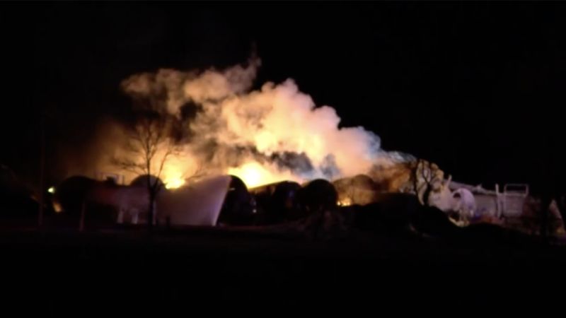 Homes evacuated after train carrying ethanol derails and catches fire in Minnesota | CNN