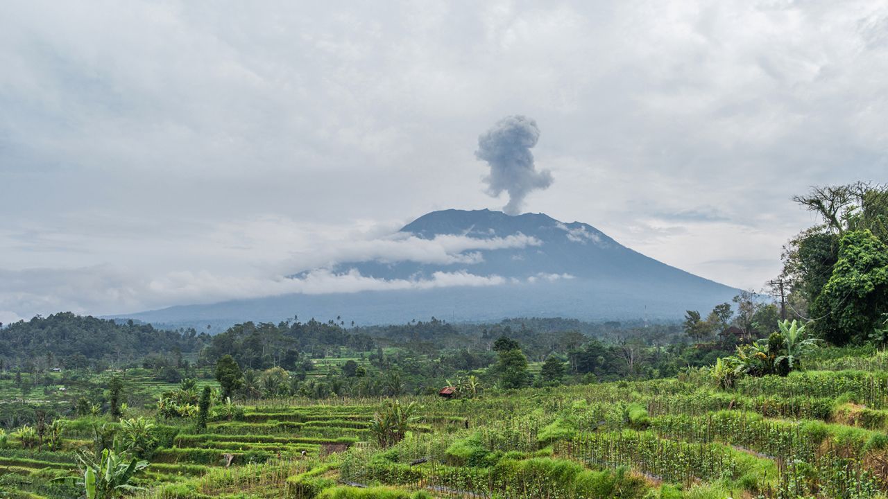 The Russian tourist took a semi-nude photo of himself on Mount Agung, a volcano on Bali. 