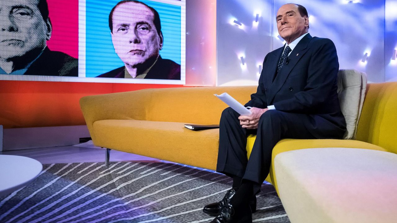 Silvio Berlusconi attends the La7 TV program 