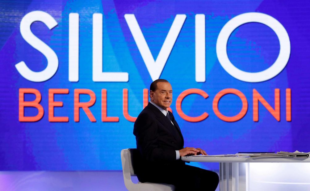 Berlusconi appears on the television talk show 