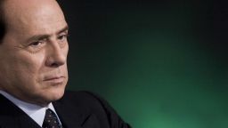 Silvio Berlusconi, leader of Italy's center-right coalition Forza Italia, attends the Italian political debate show Porta a Porta, at Rai's broadcast studios. (Photo by Alessandra Benedetti/Corbis via Getty Images)