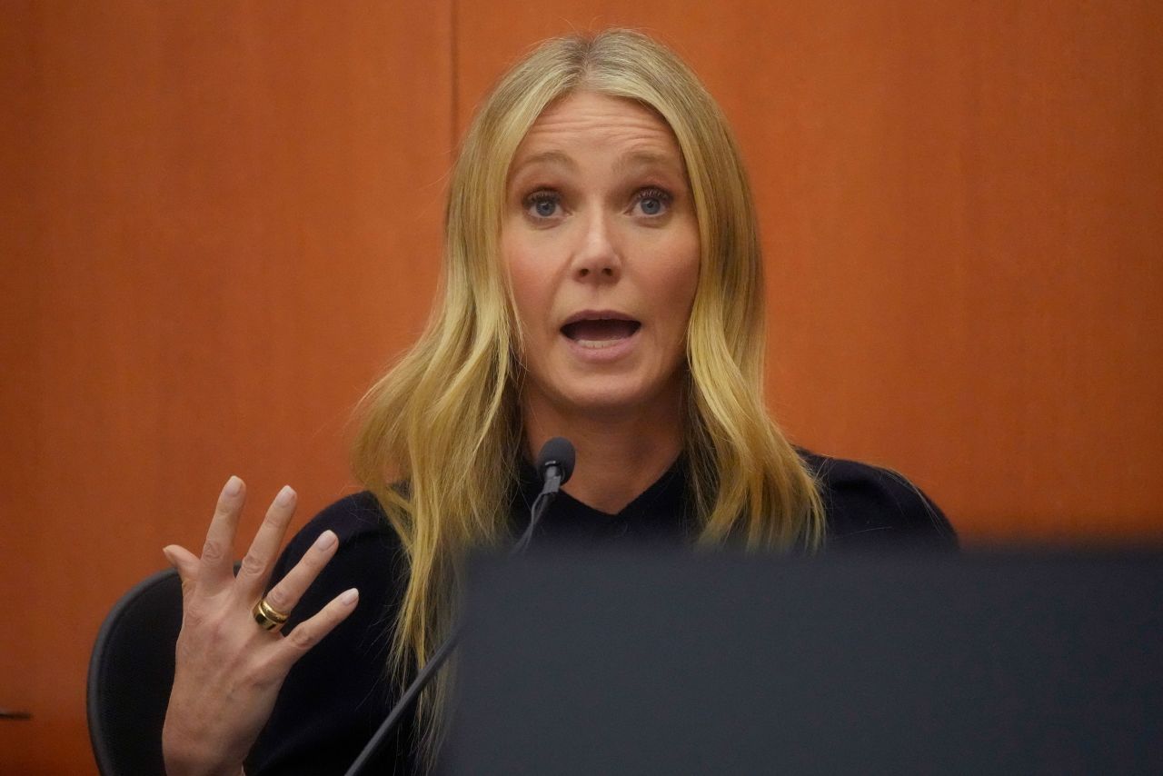 Actress Gwyneth Paltrow testifies during a civil trial in Park City, Utah, on Friday, March 24. A Utah jury later<a href="https://www.cnn.com/2023/03/30/entertainment/gwyneth-paltrow-ski-collision/index.html" target="_blank"> found her not liable</a> in a 2016 ski collision case. Terry Sanderson, a retired optometrist, sued Paltrow over lasting injuries he said he sustained when the two collided at a resort in Park City more than seven years ago. Paltrow testified that Sanderson skied into her, and she sought $1 in damages, plus attorneys' fees, in her counterclaim. The jury deliberated for a little over two hours before returning their verdict in favor of Paltrow.