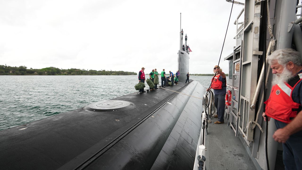the moment when we boarded the submarine
