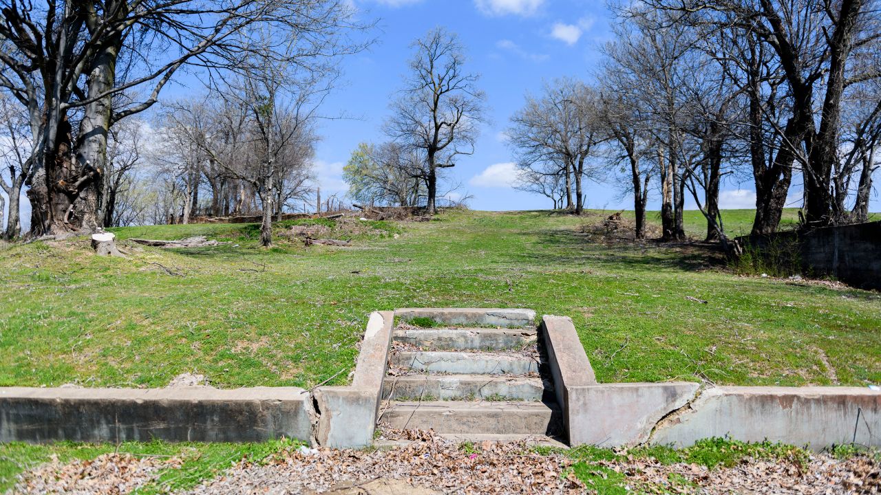 An area just north of downtown Tulsa, known to locals as the "steps to nowhere," tells the history of the 1921 race massacre and of what used to be there.