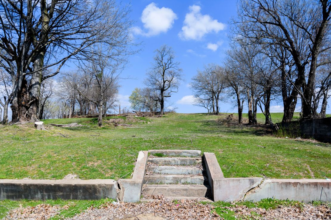An area just north of downtown Tulsa, known to locals as the "steps to nowhere," tells the history of the 1921 race massacre and of what used to be there.