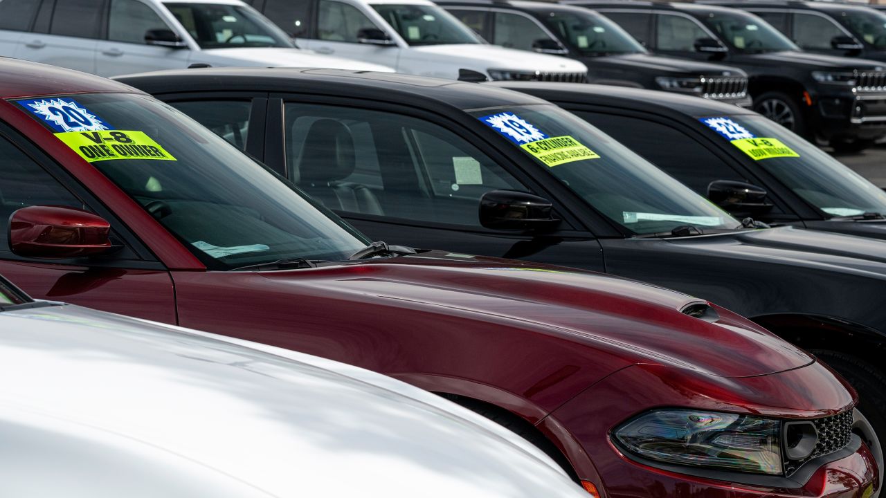 Used vehicles for sale at a dealership in Richmond, California, in February. Credit: David Paul Morris/Bloomberg via Getty Images