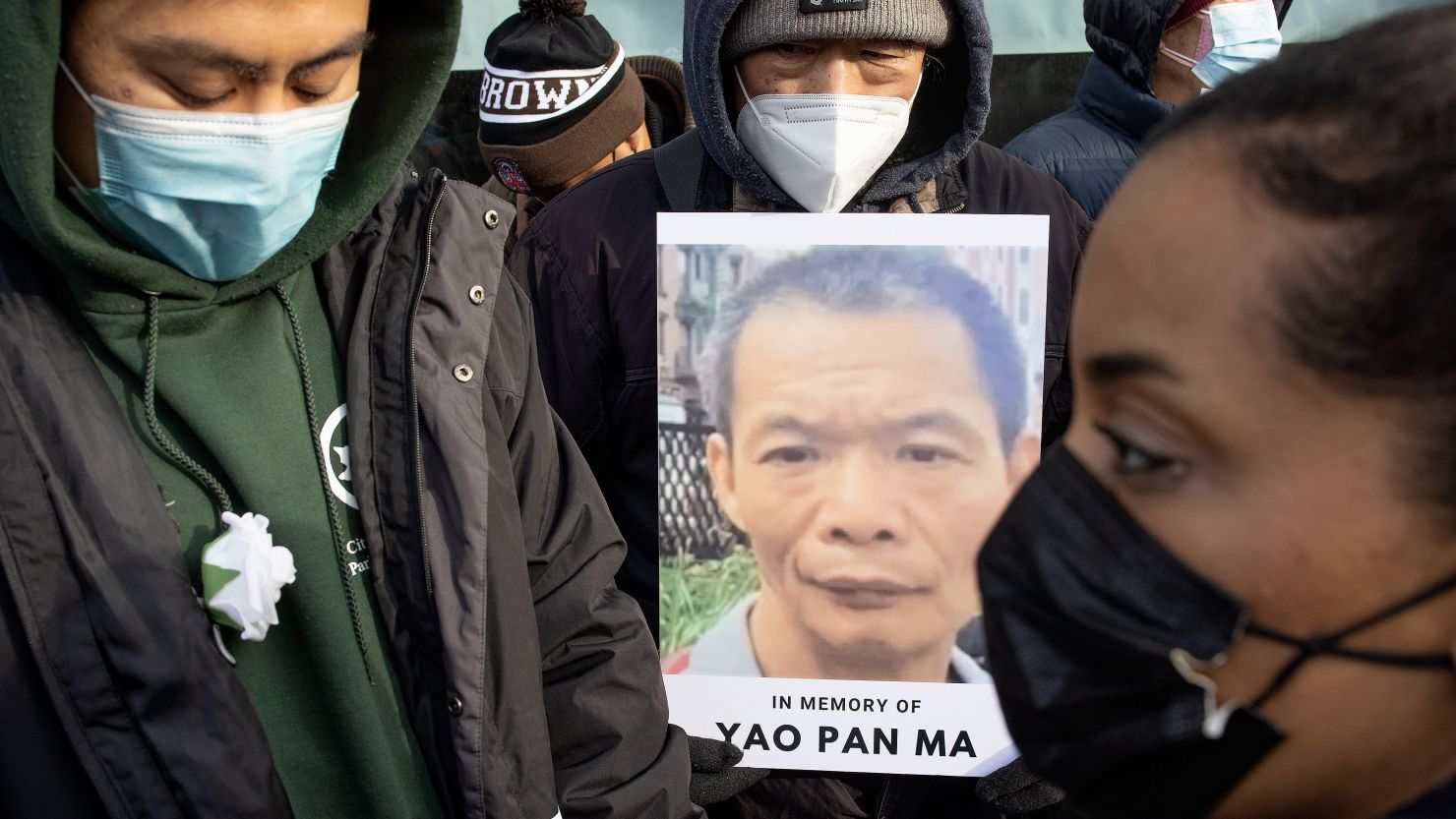 A memorial vigil was held for Yao Pan Mo on January 21, 2022 in Harlem, New York. 