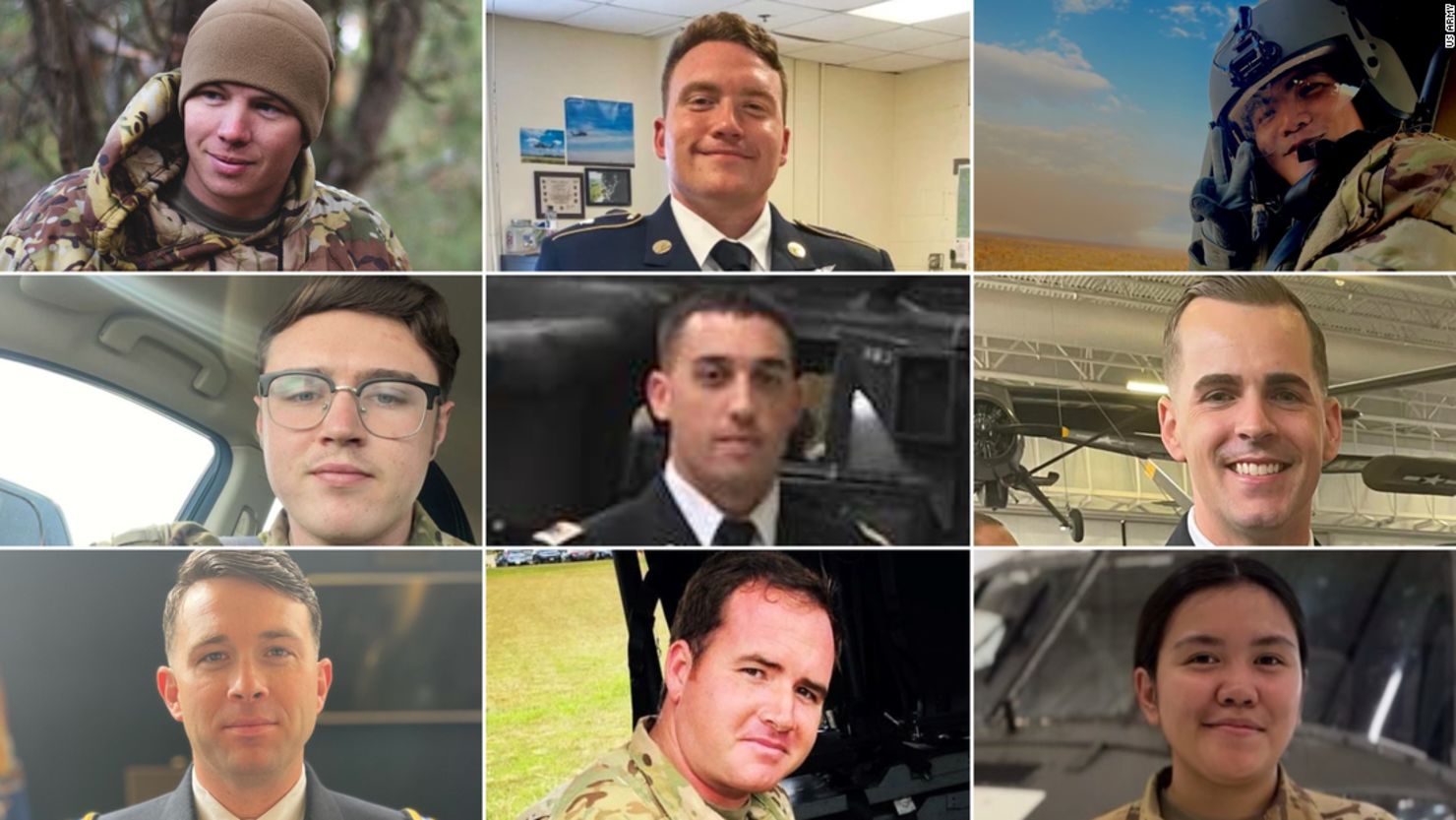 US Army identifies nine soldiers killed in Black Hawk training accident