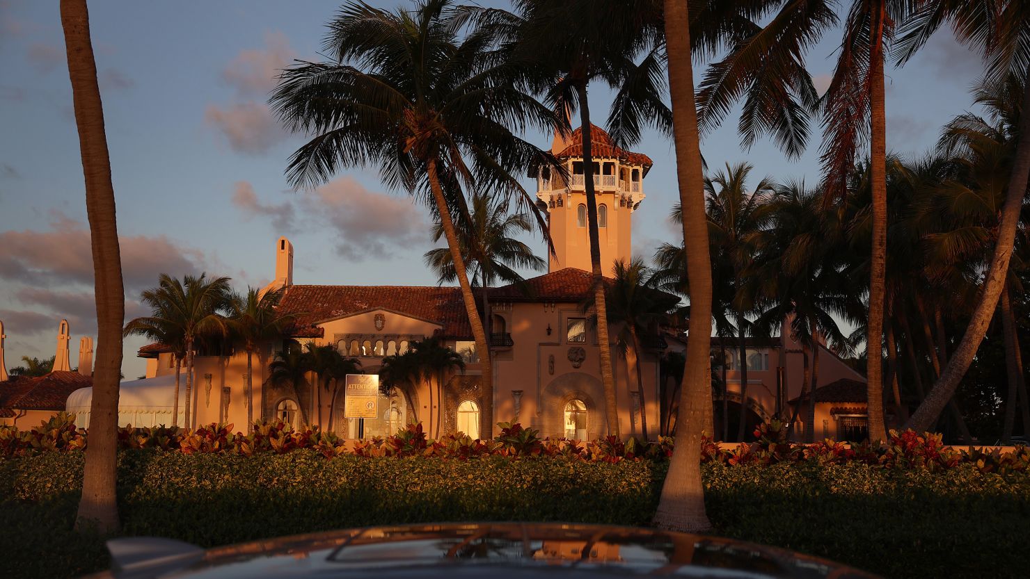 The exterior of former President Donald Trump's Mar-a-Lago home is seen on March 23, 2023 in Palm Beach, Florida.