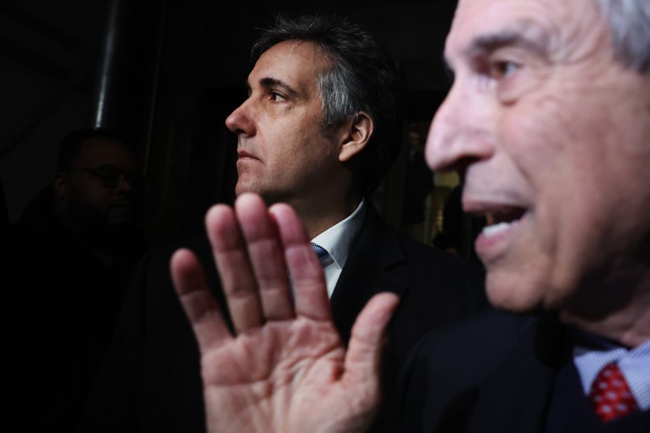 Cohen leaves a Manhattan courthouse after <a href="https://www.cnn.com/2023/03/13/politics/trump-grand-jury-cohen-testimony/index.html" target="_blank">testifying before the grand jury</a> on March 13. "My goal is to tell the truth," Cohen told reporters before testifying. "My goal is to allow Alvin Bragg and his team to do what they need to do. I'm just here to answer the questions."