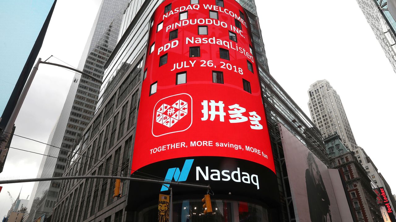 Pinduoduo's parent company PDD is listed on the Nasdaq in New York.