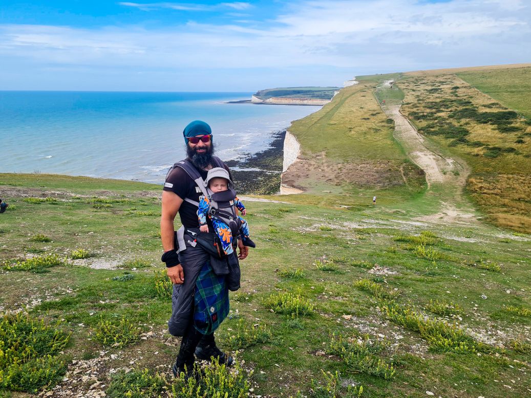 <strong>Tiny companion:</strong> The couple have since had a son, Magnus, and the family is completing the remainder of the route together.
