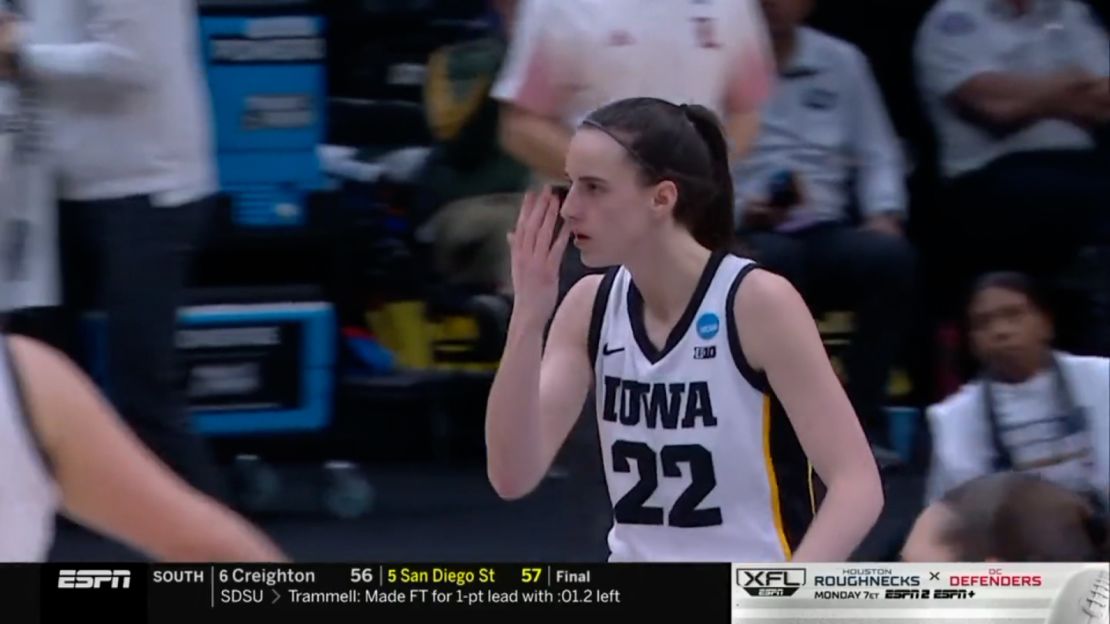 Caitlin Clark did the "You can't see me" gesture earlier in the NCAA tournament.