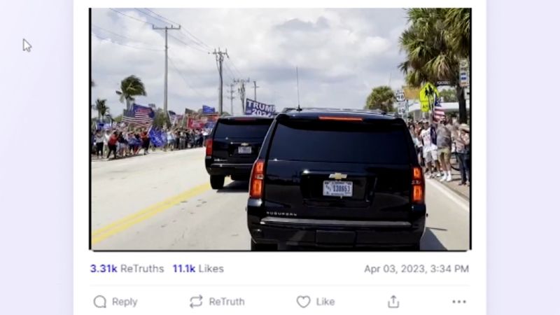 Watch: Trump posts video from his motorcade while en route to New York for his arraignment | CNN Politics