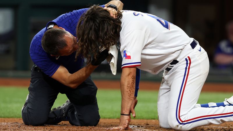 NextImg:Texas Rangers player Josh Smith hospitalized after hit in face with pitch | CNN
