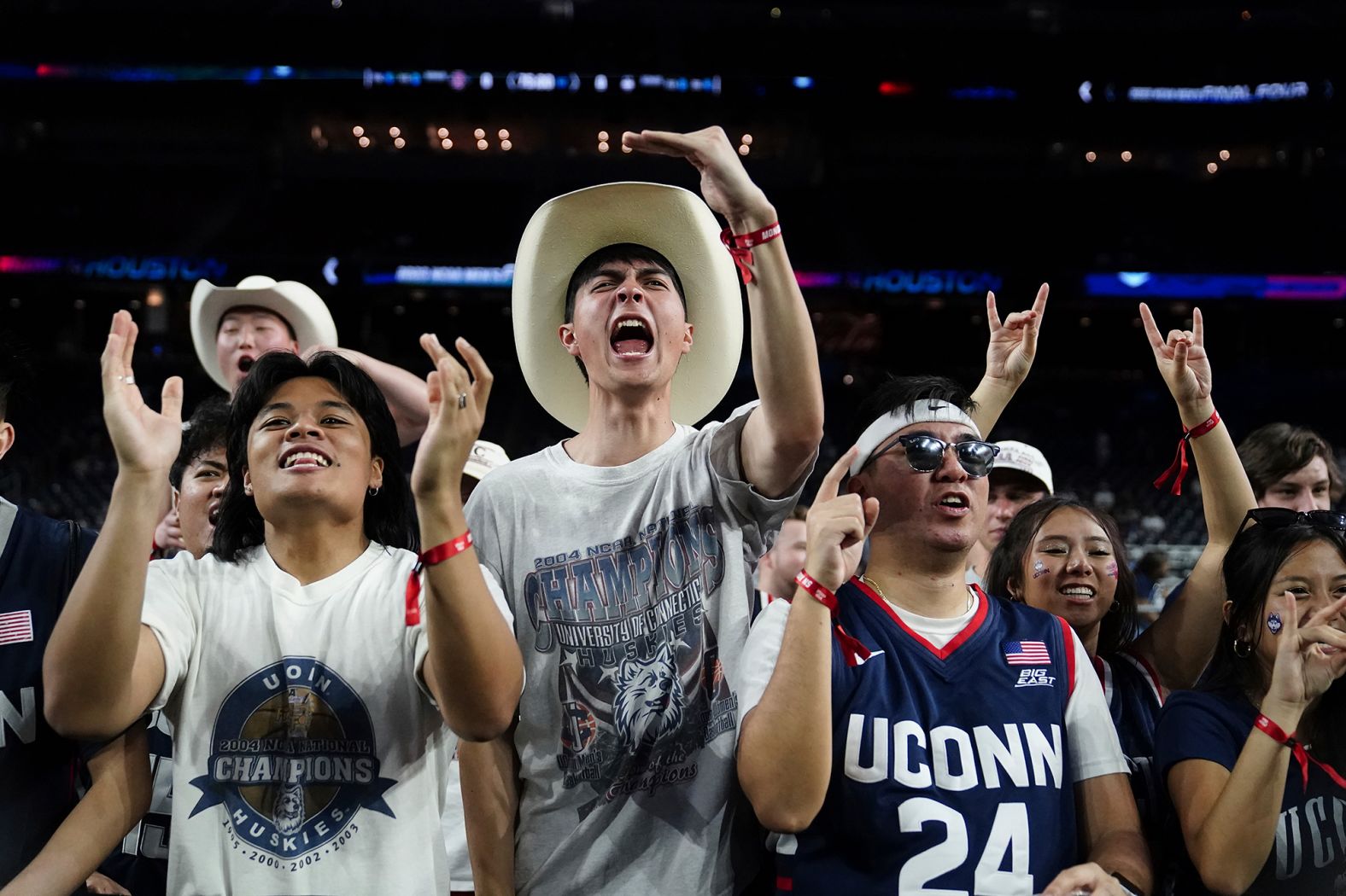 UConn fans cheer before the game.