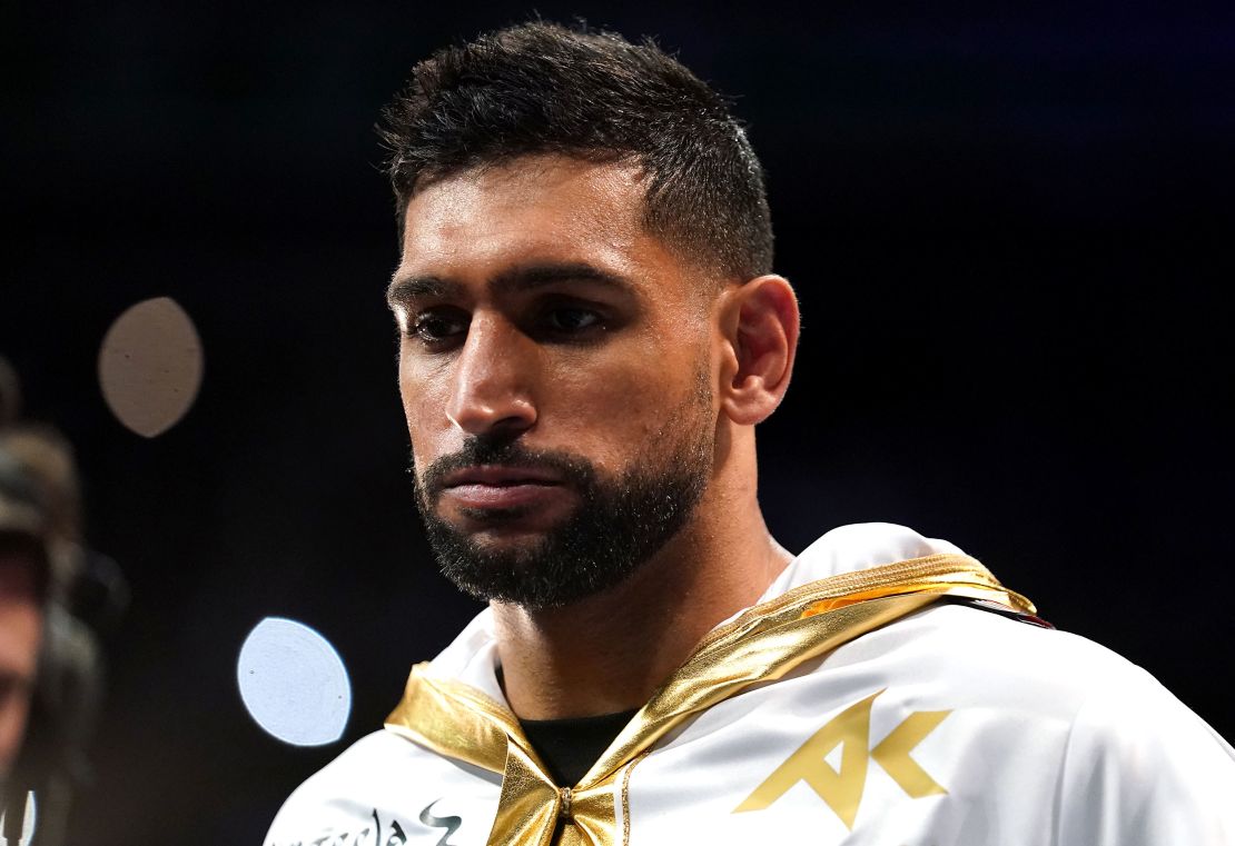Amir Khan before his fight against Kell Brook in February 2022. 