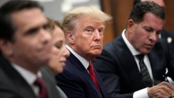 Former U.S. President Donald Trump appears in court with members of his legal team for an arraignment on charges stemming from his indictment by a Manhattan grand jury following a probe into hush money paid to porn star Stormy Daniels, in New York City, U.S., April 4, 2023. REUTERS/Curtis Means/Pool