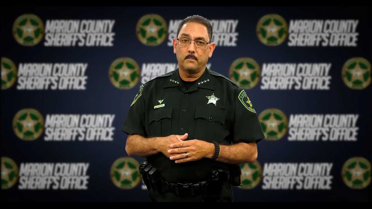 Marion County, Florida, Sheriff Billy Woods speaks during a video statement on Monday, April 3. 