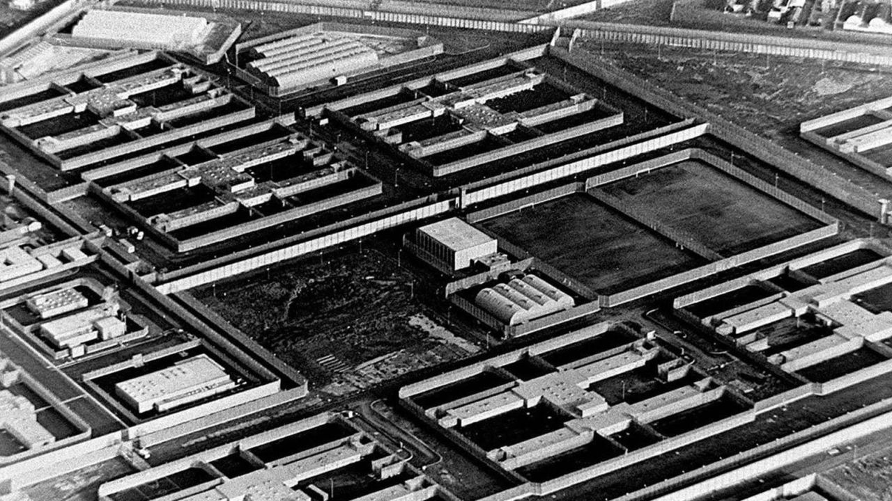 An aerial view of the Maze Prison, 10 miles outside Belfast.