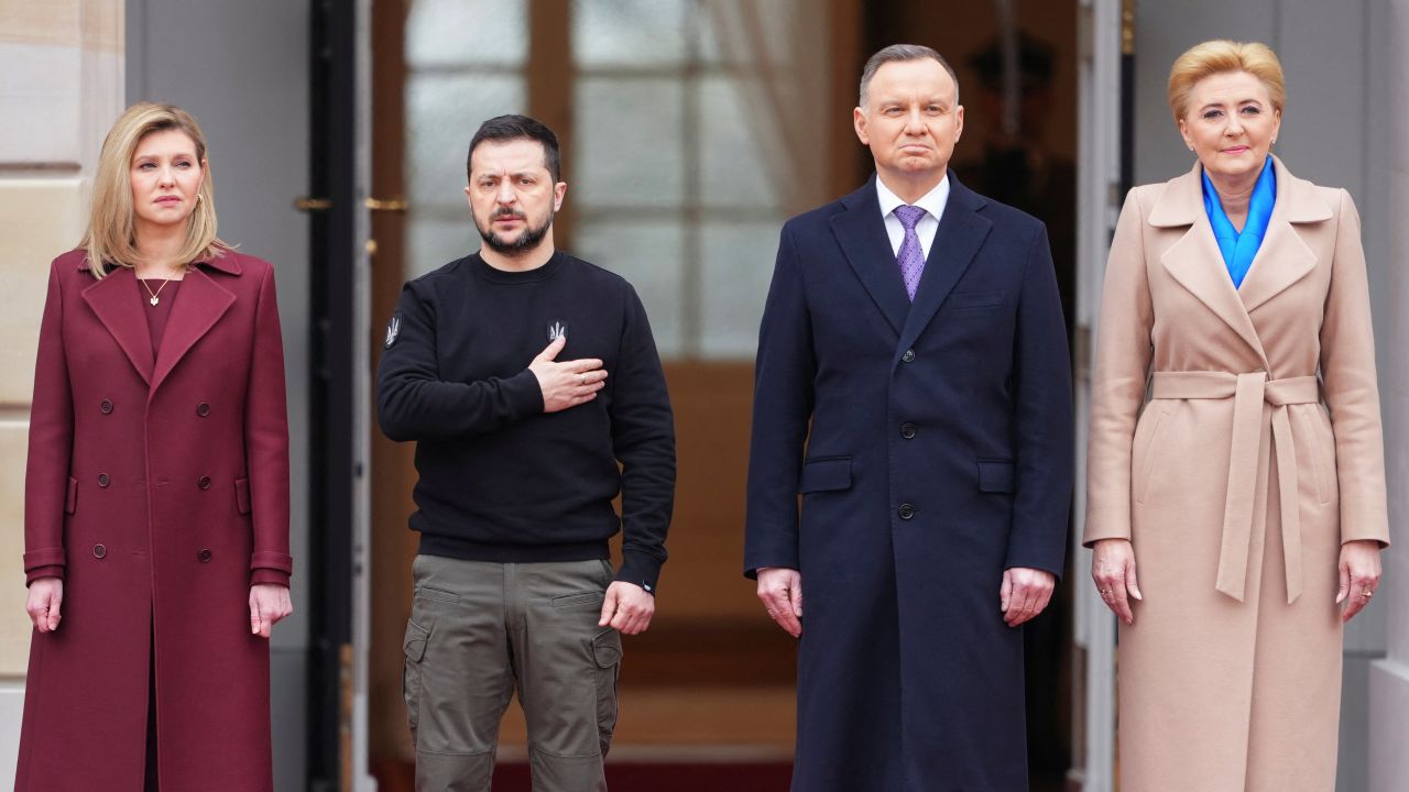 Zelensky and Duda met at the Presidential Palace in Warsaw.