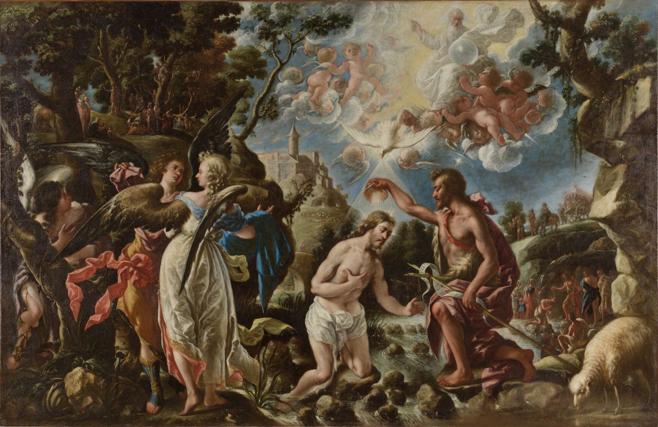 "The Baptism of Christ" is one of Juan de Pareja's large-scale religious works, but the patron is unknown.