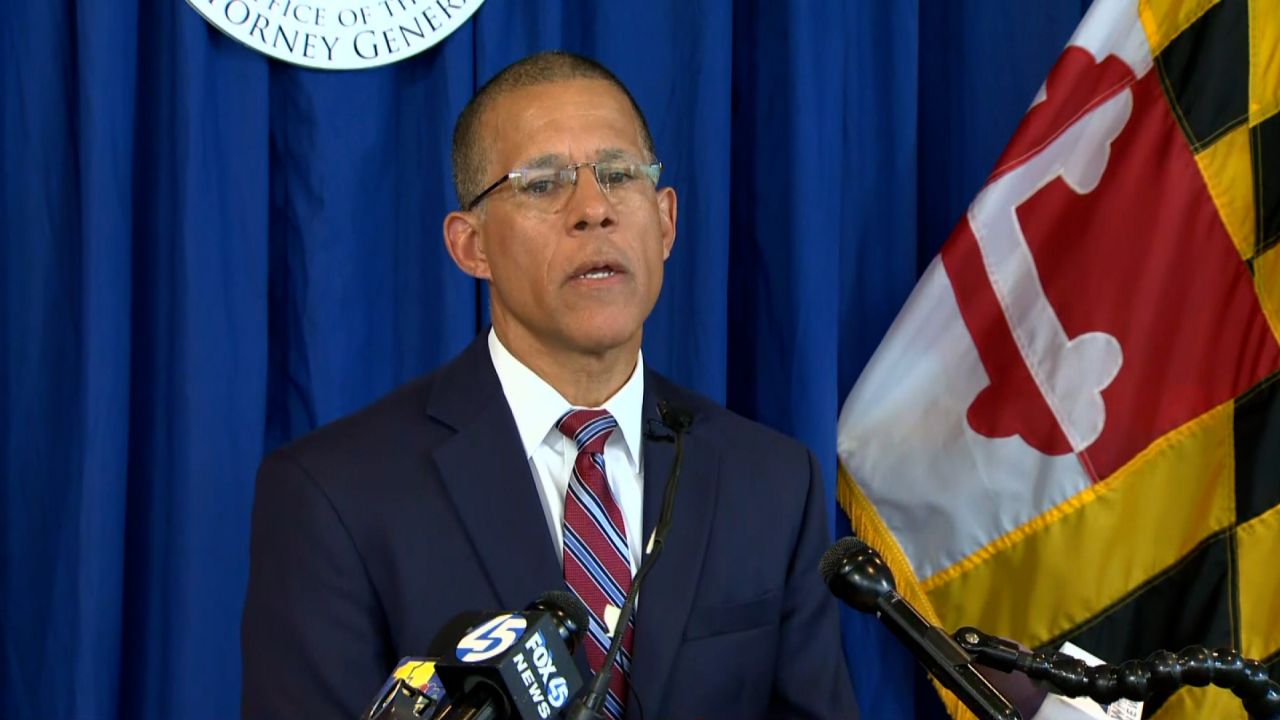 Maryland Attorney General Anthony Brown speaks during a press conference on April 5, 2023.