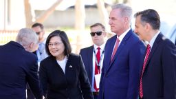 Taiwan's President Tsai Ing-wen meets the U.S. Speaker of the House Kevin McCarthy at the Ronald Reagan Presidential Library in Simi Valley, California, U.S. April 5, 2023.