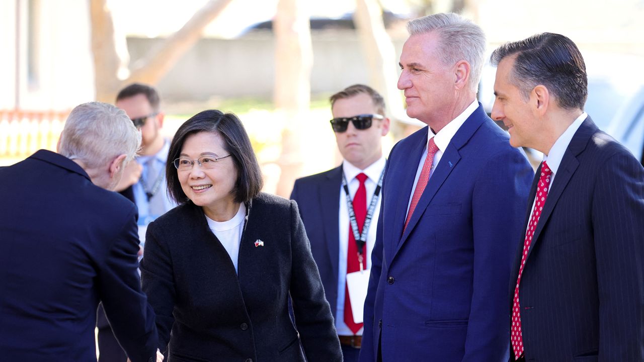 Taiwan's President Tsai Ing-wen met the House Speaker Kevin McCarthy at the Ronald Reagan Presidential Library.