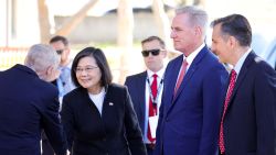 Taiwan's President Tsai Ing-wen meets the U.S. Speaker of the House Kevin McCarthy at the Ronald Reagan Presidential Library in Simi Valley, California, U.S. April 5, 2023.