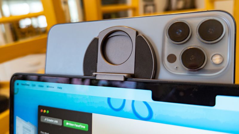 NextImg:Under $25 score: The Stouchi MagSafe Continuity Camera Mount turns your iPhone into a webcam | CNN Underscored