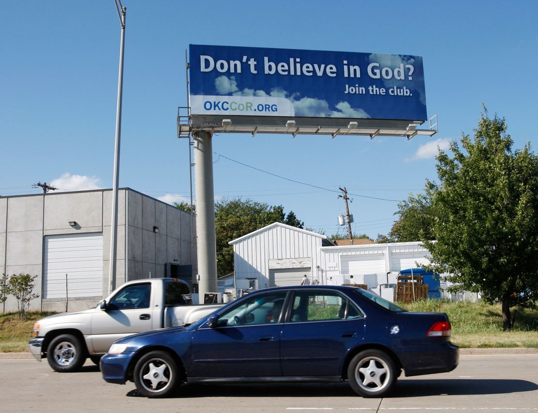 A billboard in 2010 in Oklahoma City, paid for by a local atheists' group called "Coalition of Reason." 
