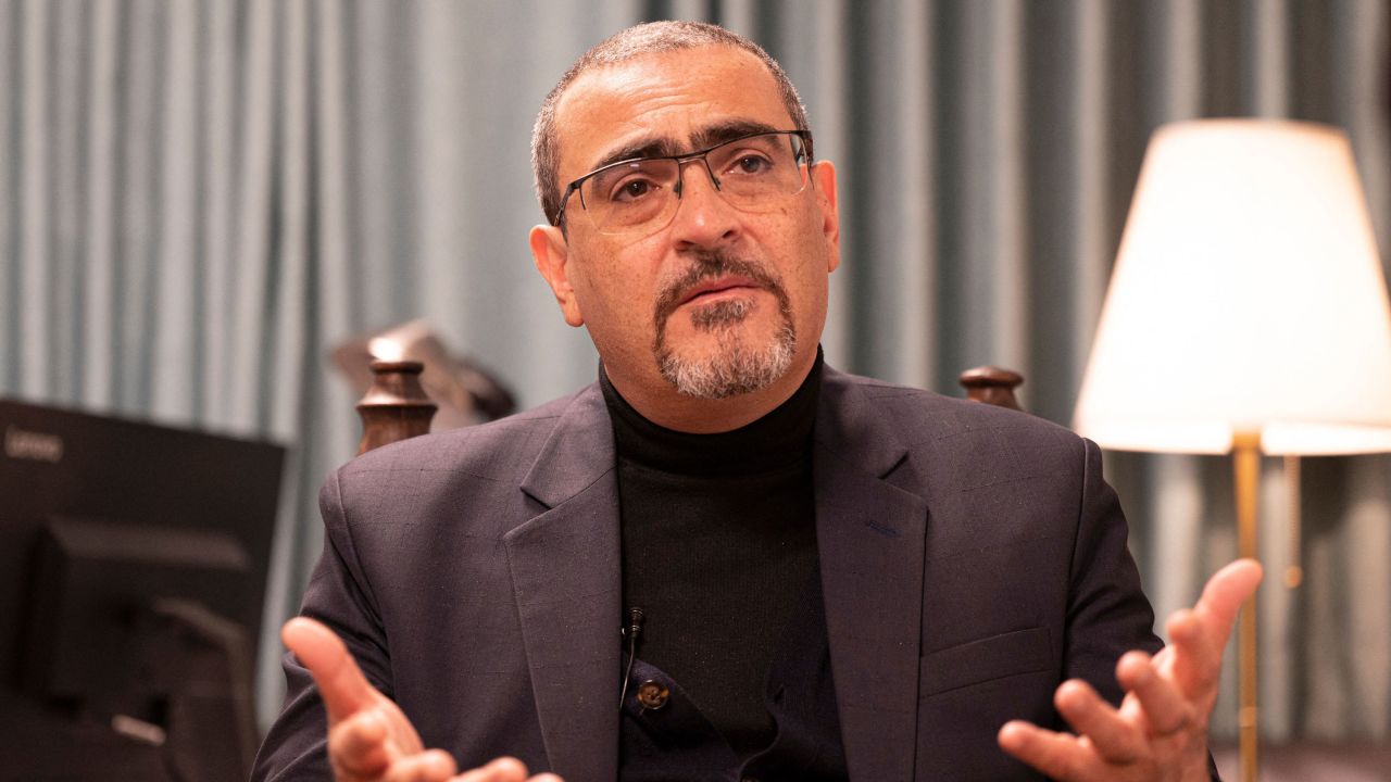 Ramiz Alakbarov, the UN humanitarian coordinator in Afghanistan, speaks at the UN Compound in Kabul on April 5, 2023. 
