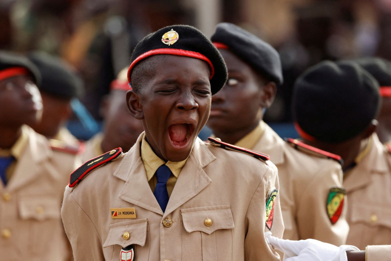 A military school student attends a parade in Dakar, Senegal, marking the country's Independence Day on Tuesday, April 4.