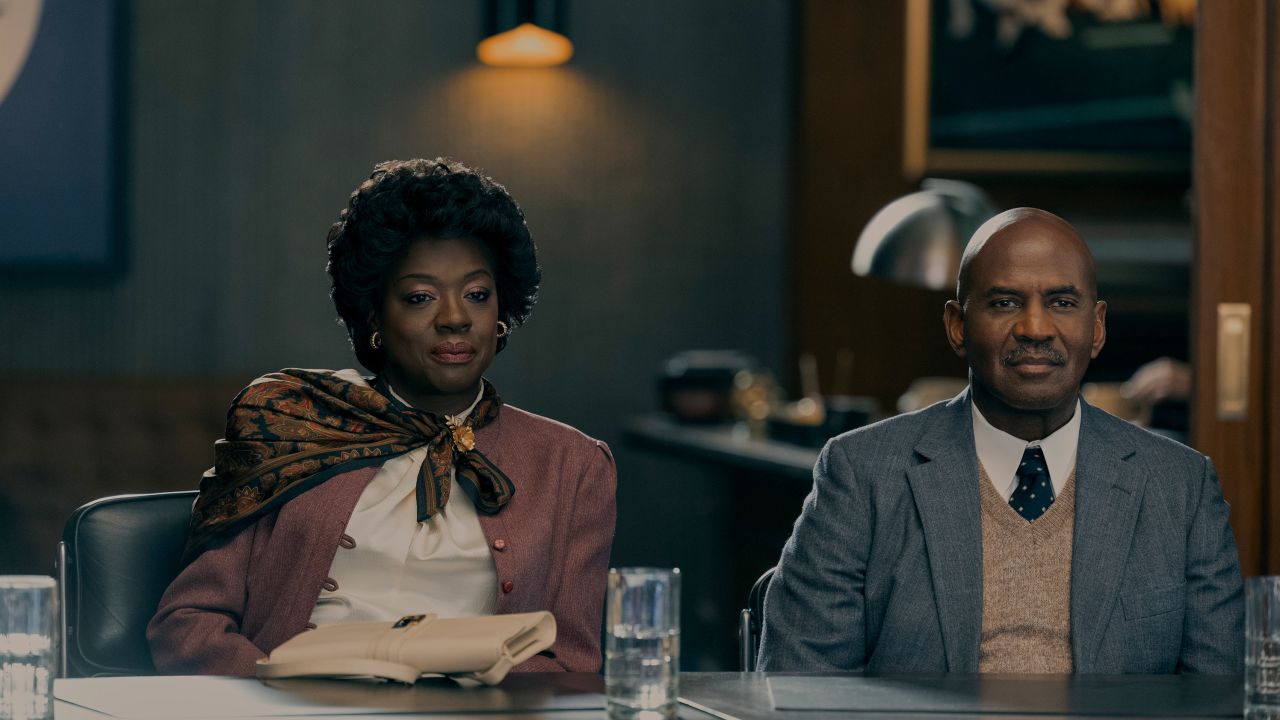 Viola Davis as Deloris Jordan and Julius Tennon as James Jordan in 'Air'