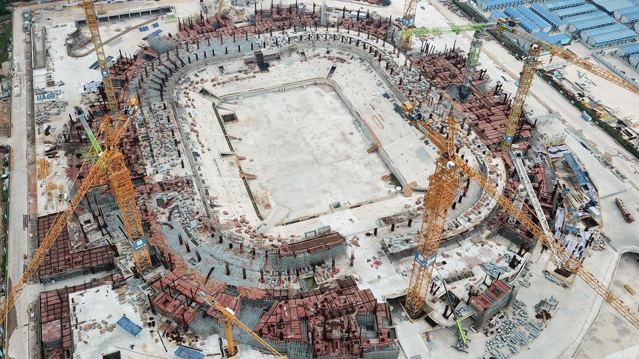 The Guangzhou Evergrande football field on March 18, 2022.