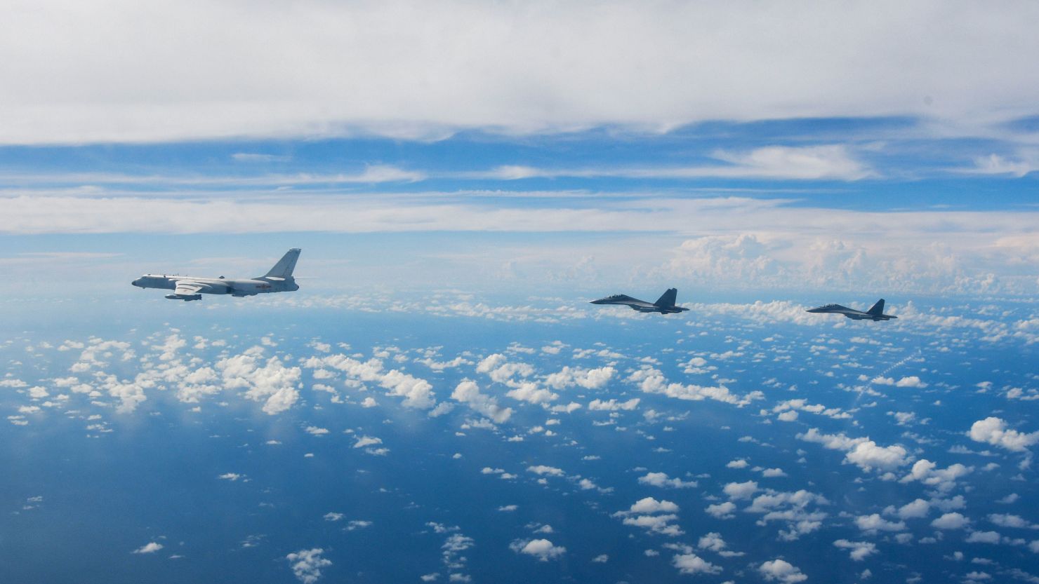 Chinese jets take part in exercises around Taiwan on Sunday, Aug. 7, 2022, following the visit to the island by Nancy Pelosi. 