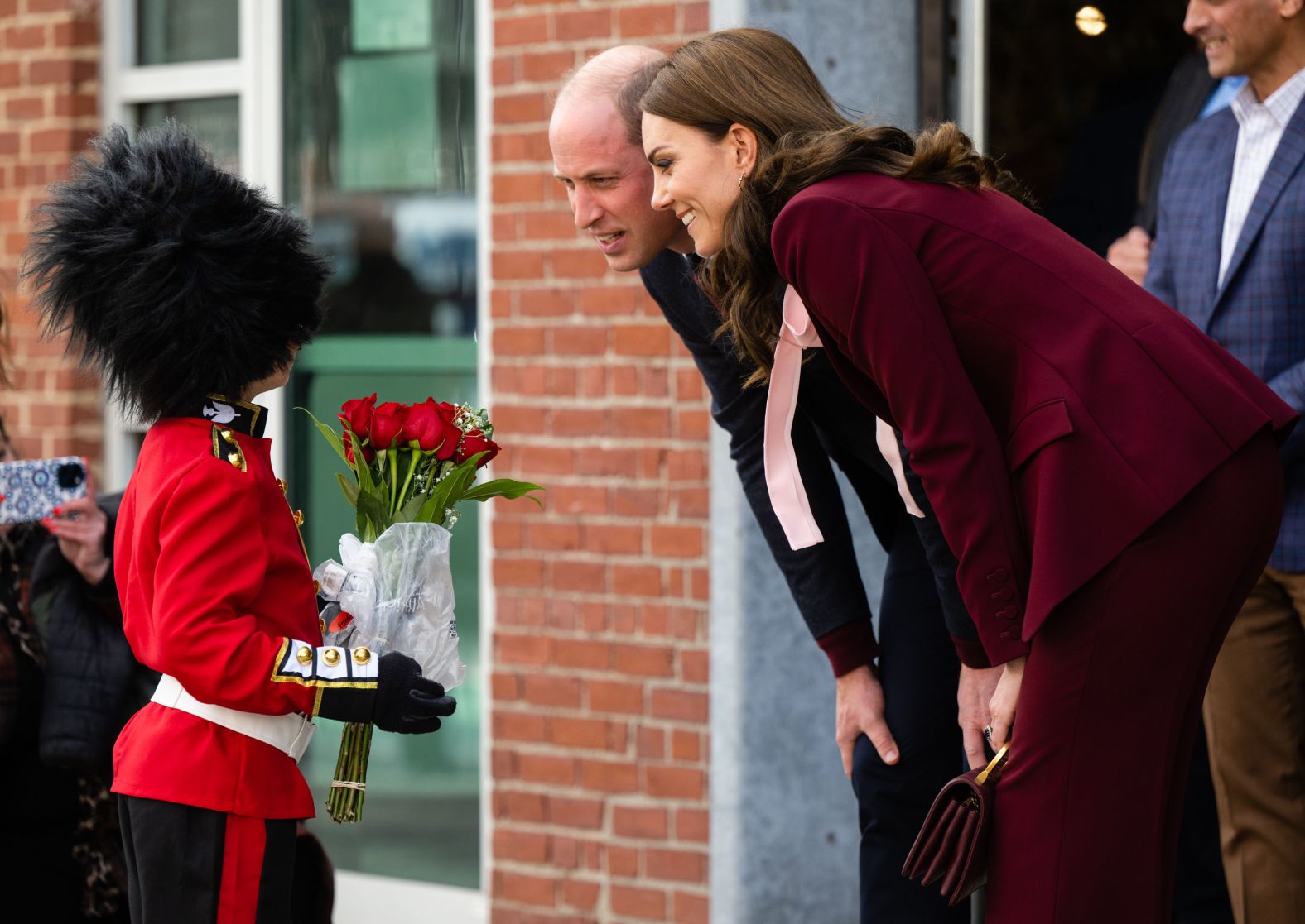 William and Catherine meet a boy dressed as a royal guard while visiting Boston in December 2022. <a  target="_blank">The royal couple was in Boston</a> to attend the Earthshot Prize Awards that William founded two years prior.