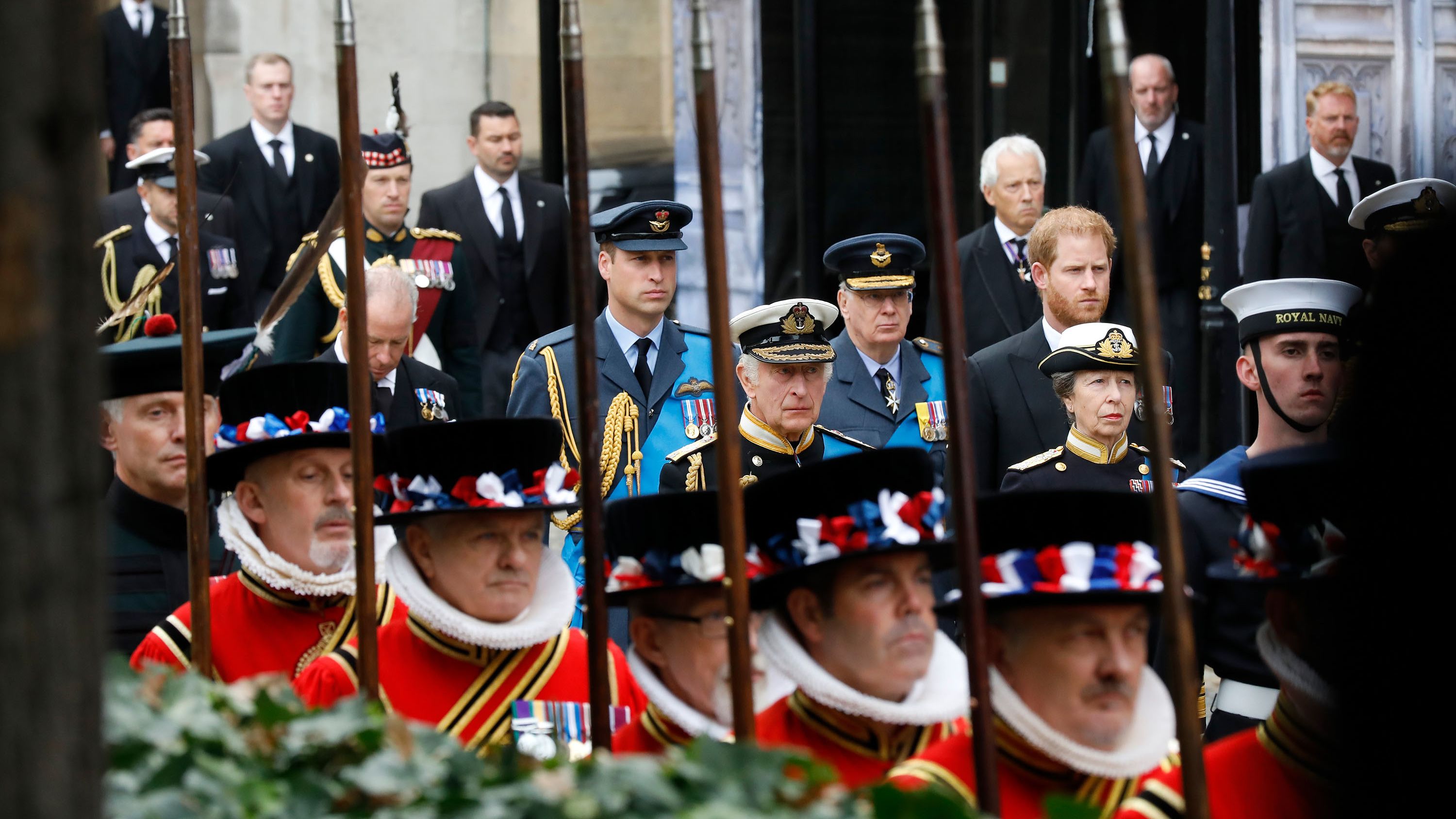 William joins his dad, brother and other members of the royal family during <a href="http://www.cnn.com/2022/09/19/uk/gallery/queen-elizabeth-ii-funeral/index.html" target="_blank">the Queen's state funeral</a> in September 2022.