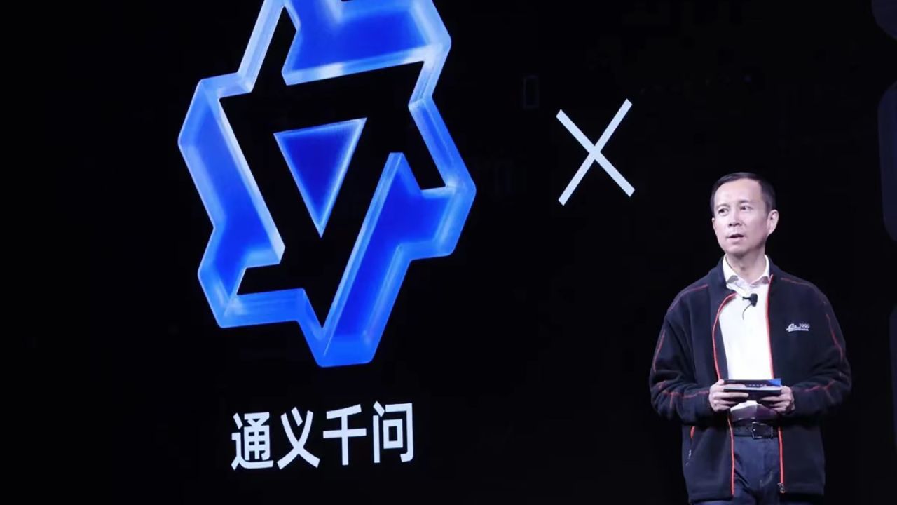 Alibaba Group CEO Daniel Zhang speaking Tuesday as the Chinese tech giant showed off its answer to the ChatGPT craze, demonstrating new software it plans to integrate across its enterprise and consumer platforms.