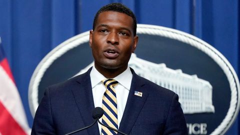 Environmental Protection Agency administrator Michael Regan speaks at a news conference May 5, 2022, at the Department of Justice in Washington.