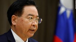 Taiwan's Foreign Minister Joseph Wu speaks during a news conference in Taipei, Taiwan, on March 26.